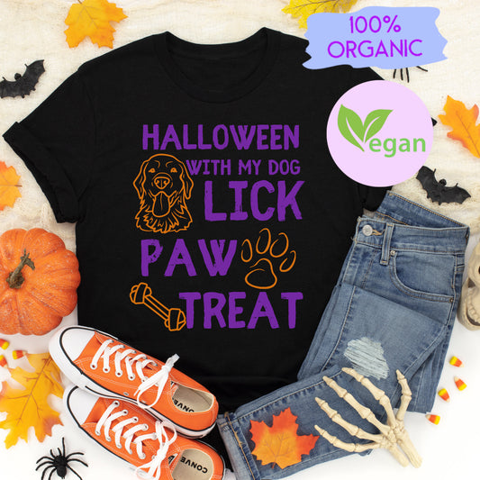 Trick Or Treat Dog Halloween Costume Dog Lover Vegan T shirt