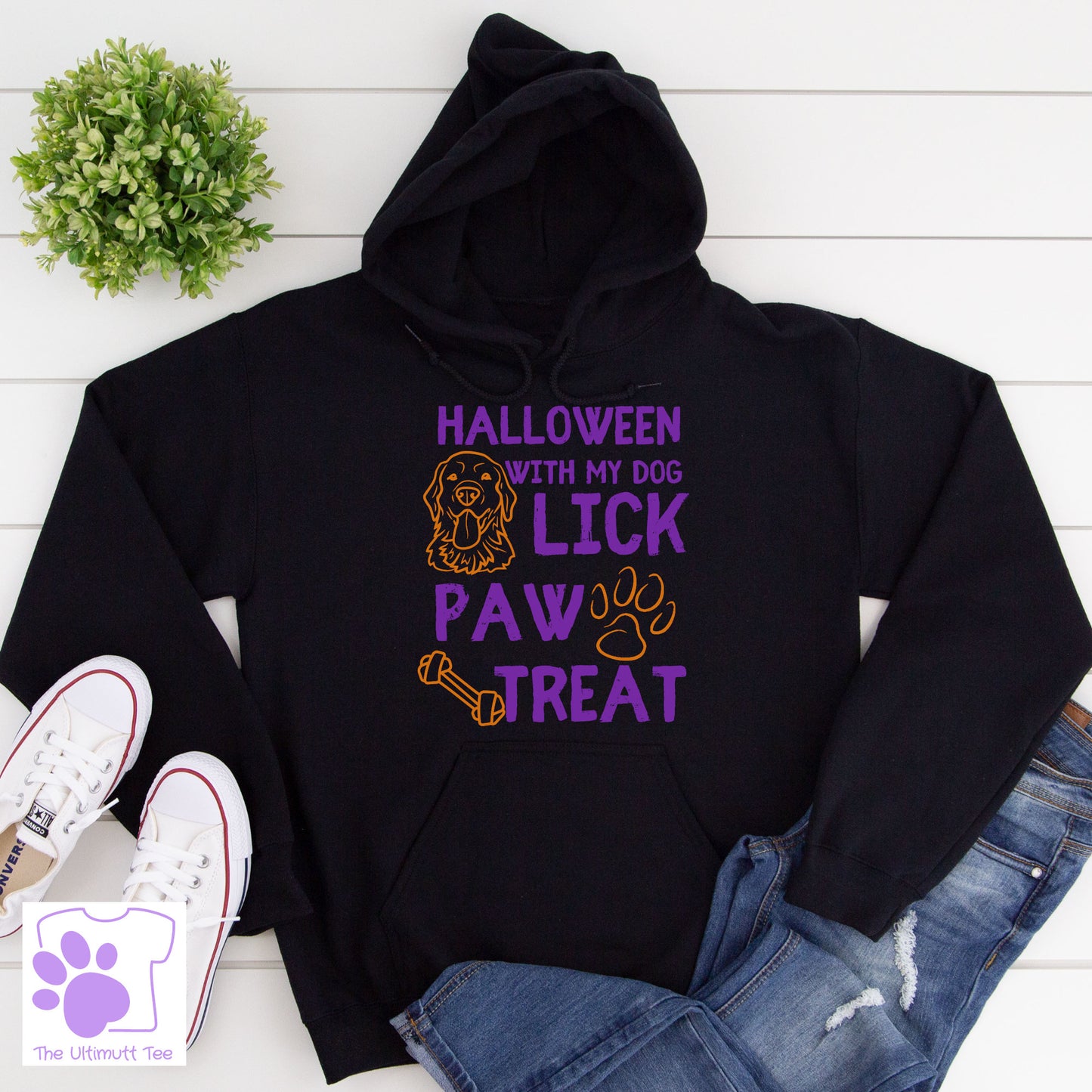 Trick Or Treat Dog Halloween Costume Dog Lover Hoodie black