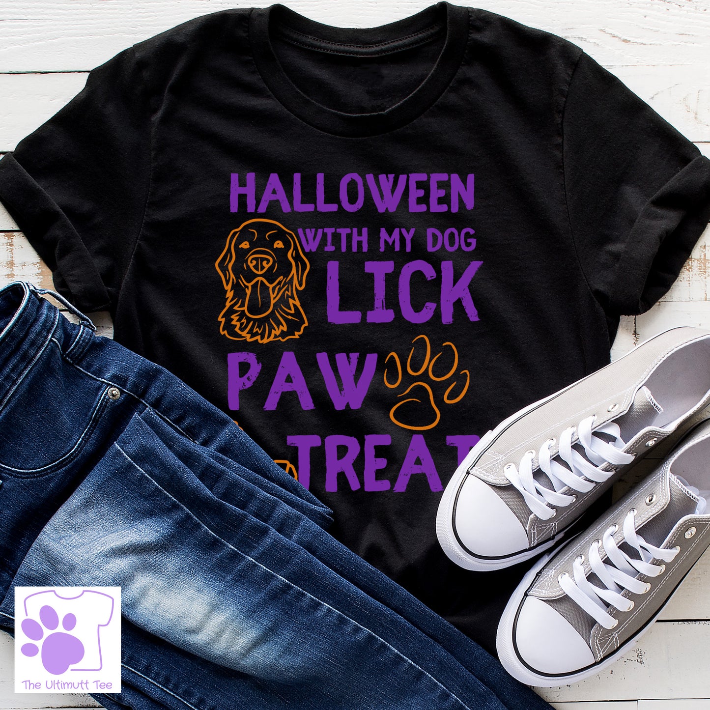 Trick Or Treat Dog Halloween Costume Dog Lover Vegan T shirt black