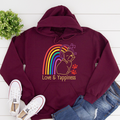 Love And Yappiness Rainbow Puppy Pride Dog Lover Hoodie