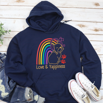 Love And Yappiness Rainbow Puppy Pride Dog Lover Hoodie