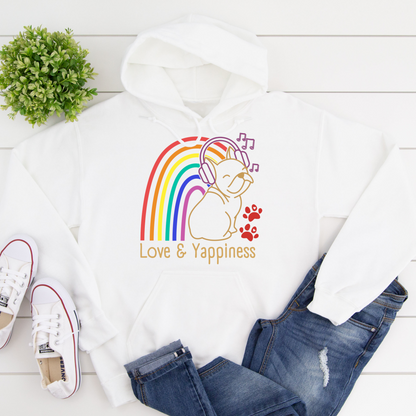 Love And Yappiness Rainbow Puppy Pride Dog Lover Hoodie