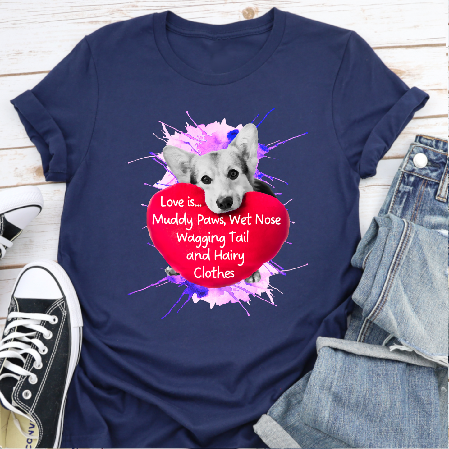 Love Is A Dog Valentine's Slogan Dog Lover T-shirt