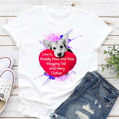 Love Is A Dog Valentine's Slogan Dog Lover T-shirt