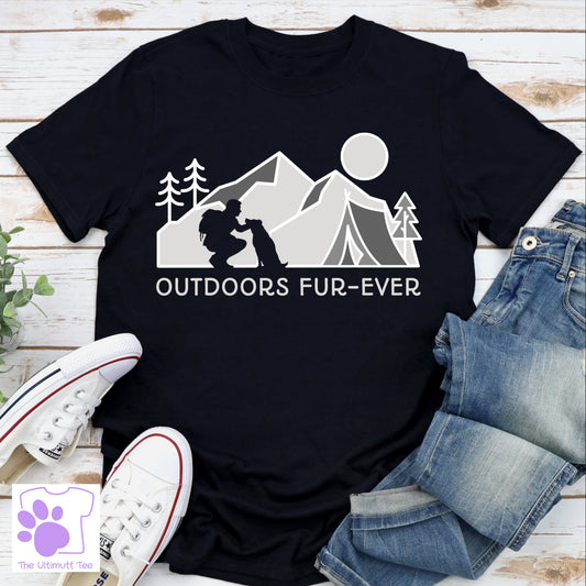 Outdoors Fur-Ever Camping Mountain Dog Lover Slogan T shirt