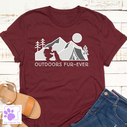 Outdoors Fur-Ever Camping Mountain Dog Lover Vegan T-shirt