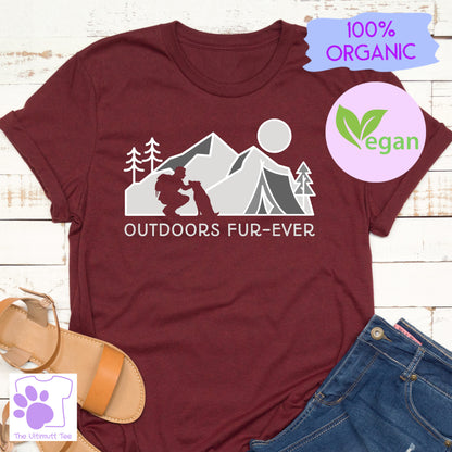 Outdoors Fur-Ever Camping Mountain Dog Lover Vegan T-shirt