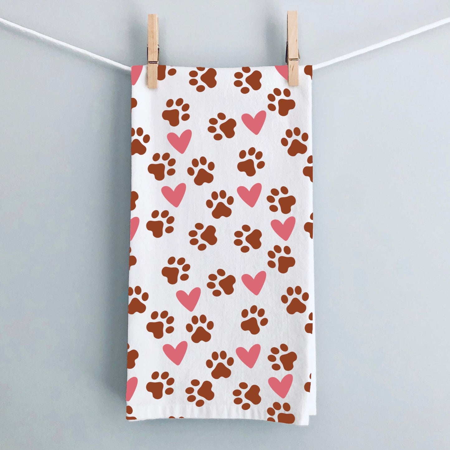 Pawprint Love Heart Dog Lover Beach Towel