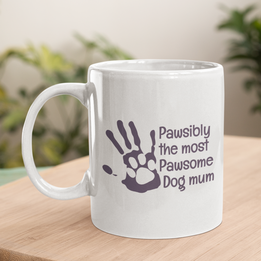 Dog Paw Print Coffee Mug Dog Mum Gift Dog Lover Mug Hand Print Coffee Mug