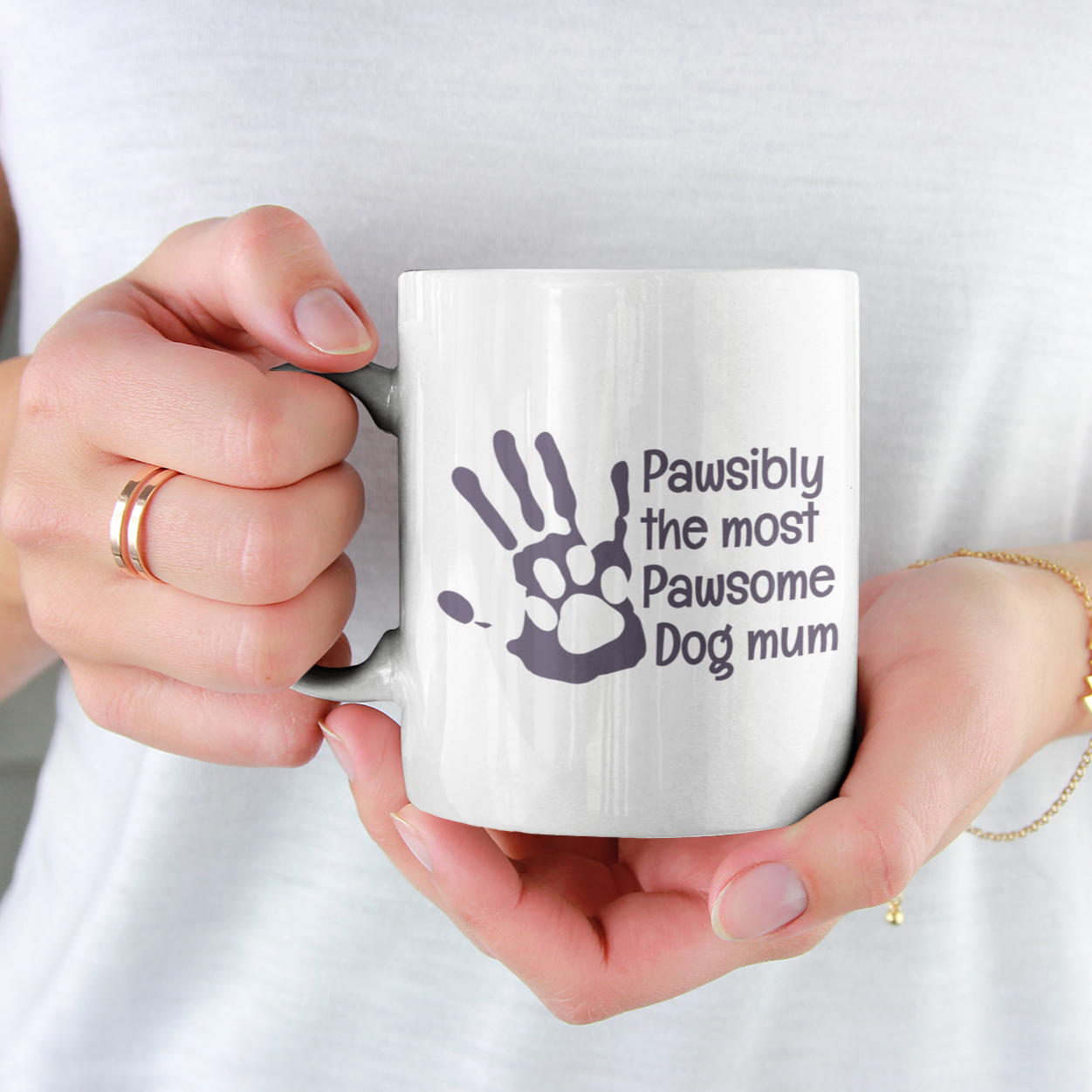 Dog Paw Print Coffee Mug Dog Mum Gift Dog Lover Mug Hand Print Coffee Mug