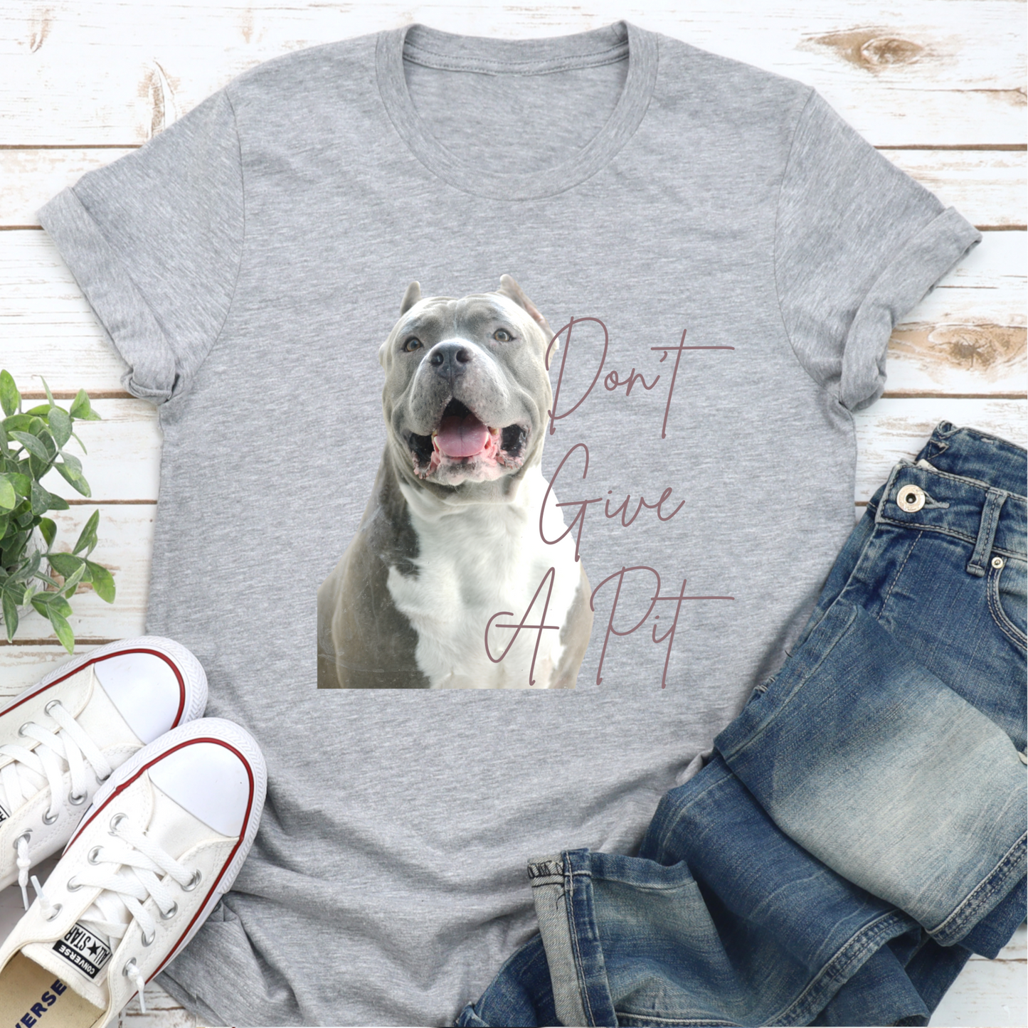 Pitbull Terrier Tshirt Dog Lover Gift Pitbull T shirt Don't Give A Pit bull Terrier Shirt grey