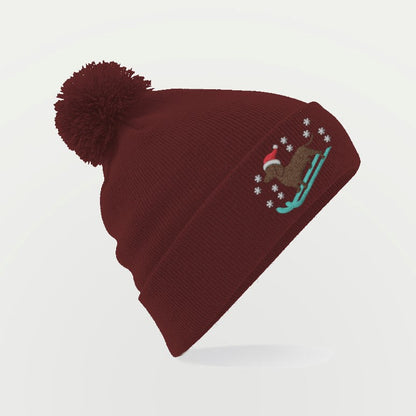 Dachshund Lover Christmas Dog Lover Pompom Beanie Hat