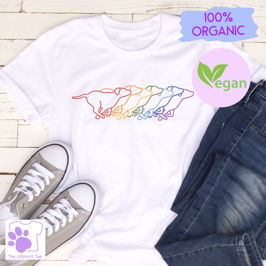 Labrador Rainbow Colours Dog Lover Vegan T-shirt