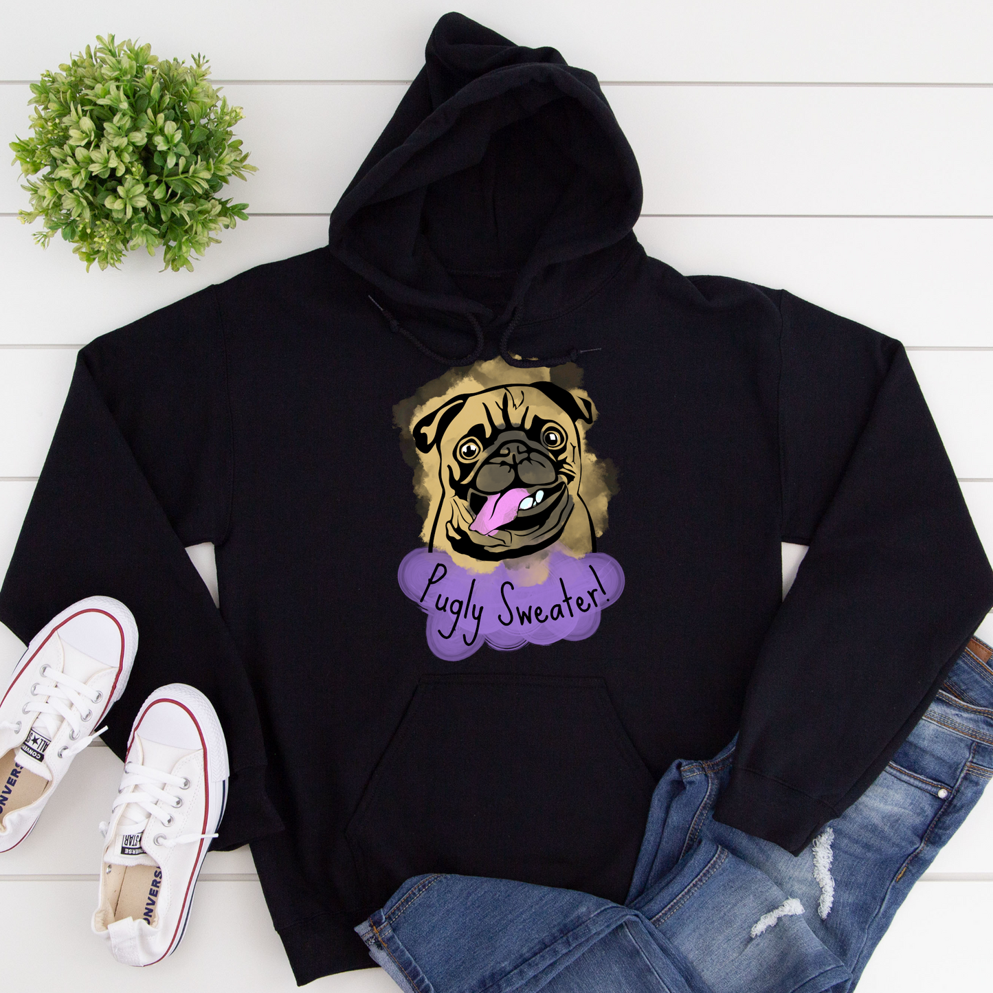 Pugly Sweater Pug Dog Lover Hoodie