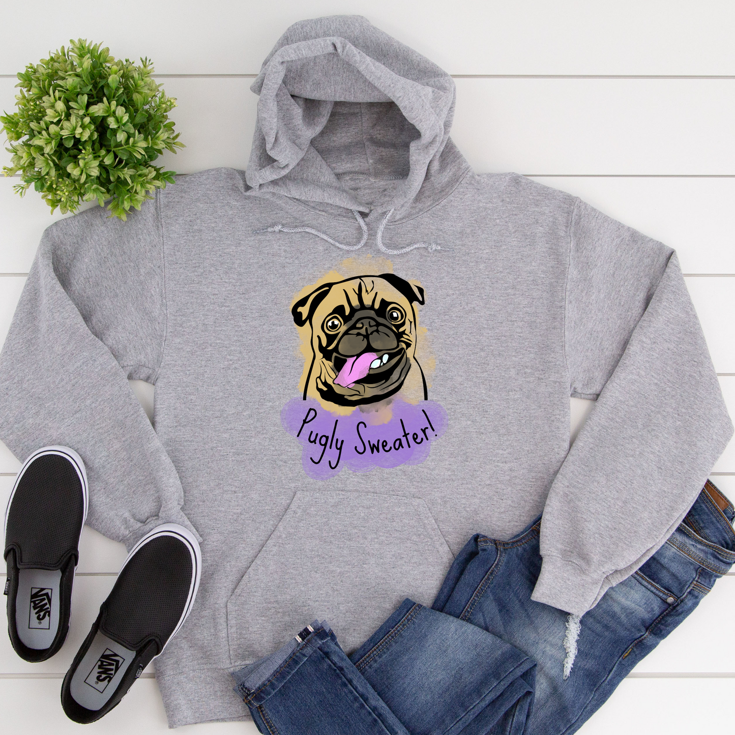 Pugly Sweater Pug Dog Lover Hoodie