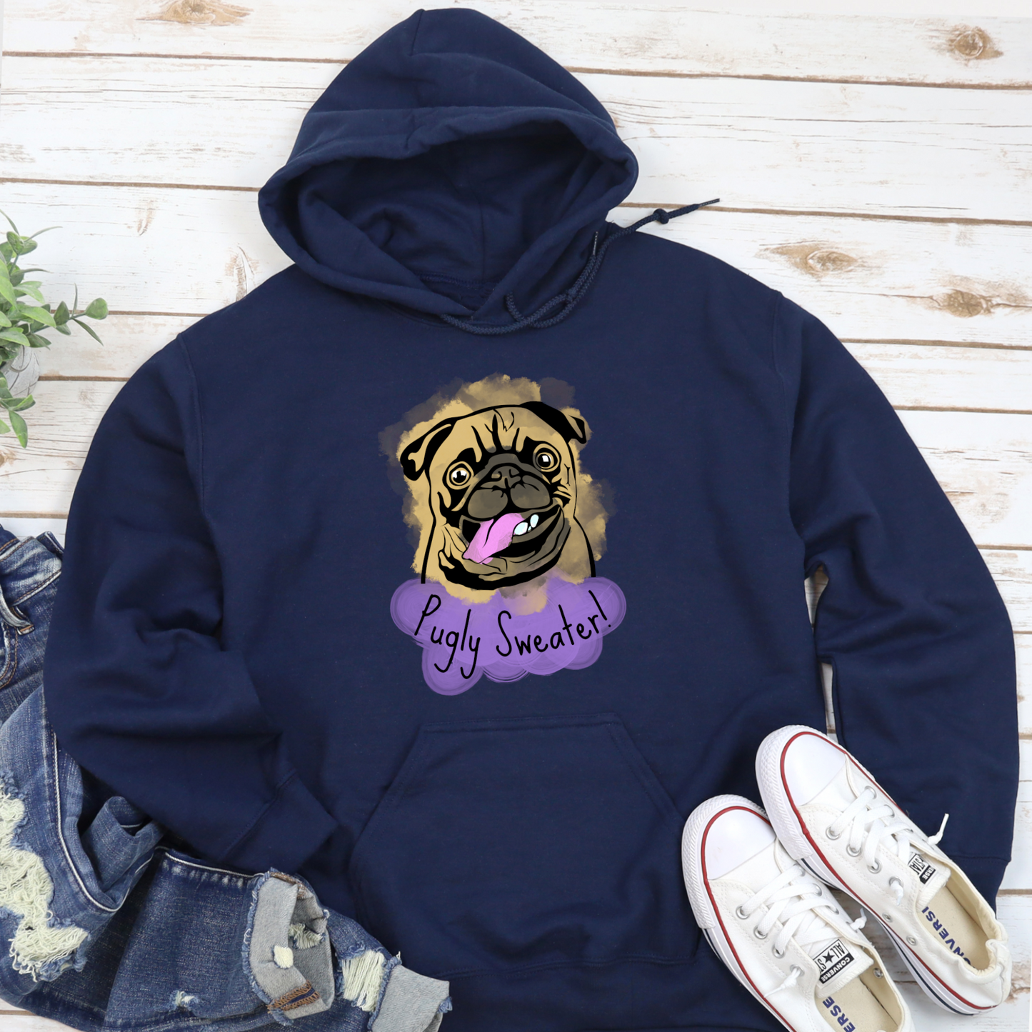 Pugly Sweater Pug Dog Lover Hoodie