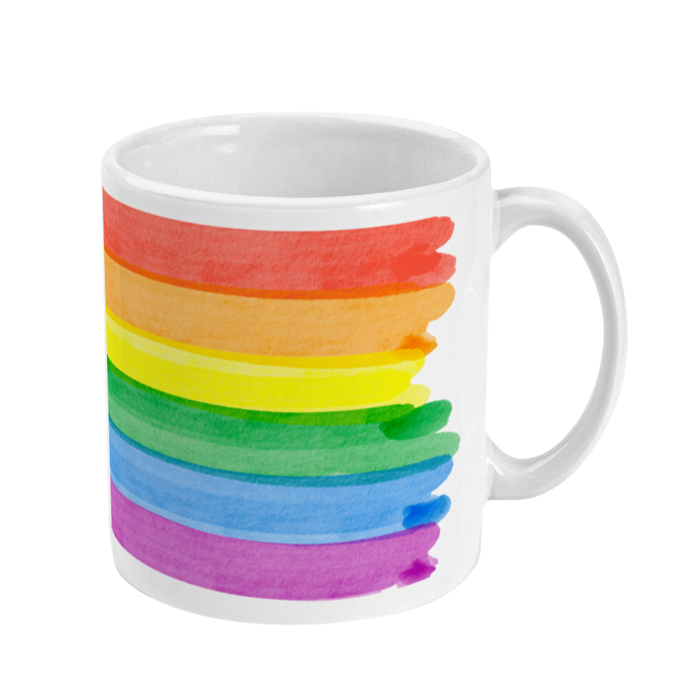 Dog Pawprint Coffee Mug Dog Lover Gift Rainbow Mug