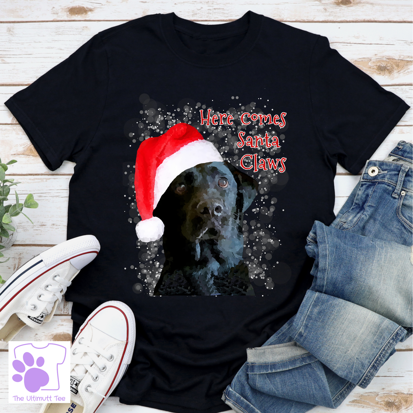 Black Labrador Christmas T shirt Festive Dog Lover Christmas Gift black