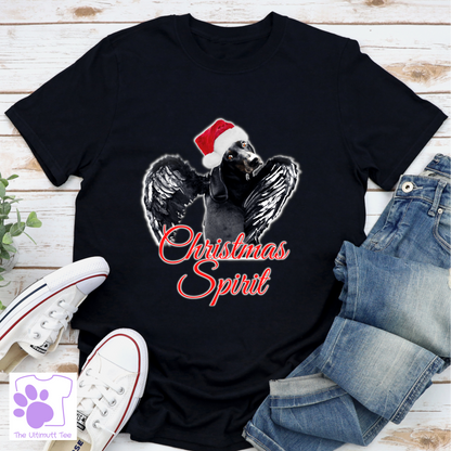 Angel dog Christmas spirit black dog lover tshirt