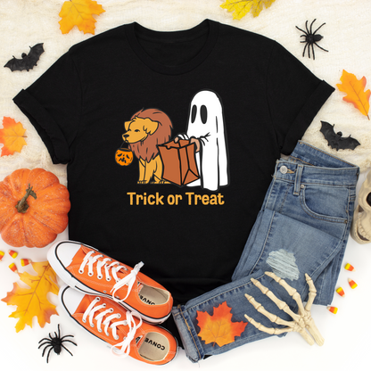 Trick or Treat Ghost Dog Halloween T shirt Dog Lover Gift