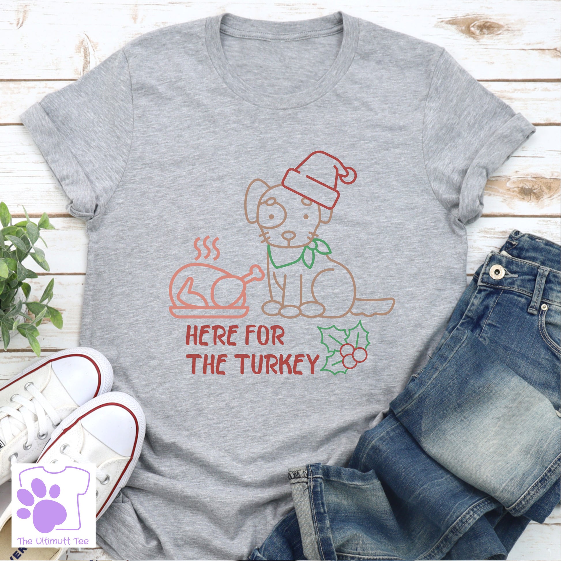 Cute Puppy Christmas Dog Lover T shirt Christmas Gift grey