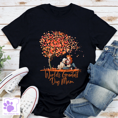 Dog Mum Tshirt Love Heart Shirt Dog Lover T shirt Gift For Mother's Day