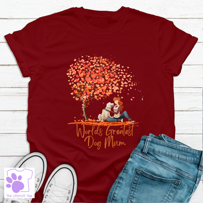 Dog Mum Tshirt Love Heart Shirt Dog Lover T shirt Gift For Mother's Day