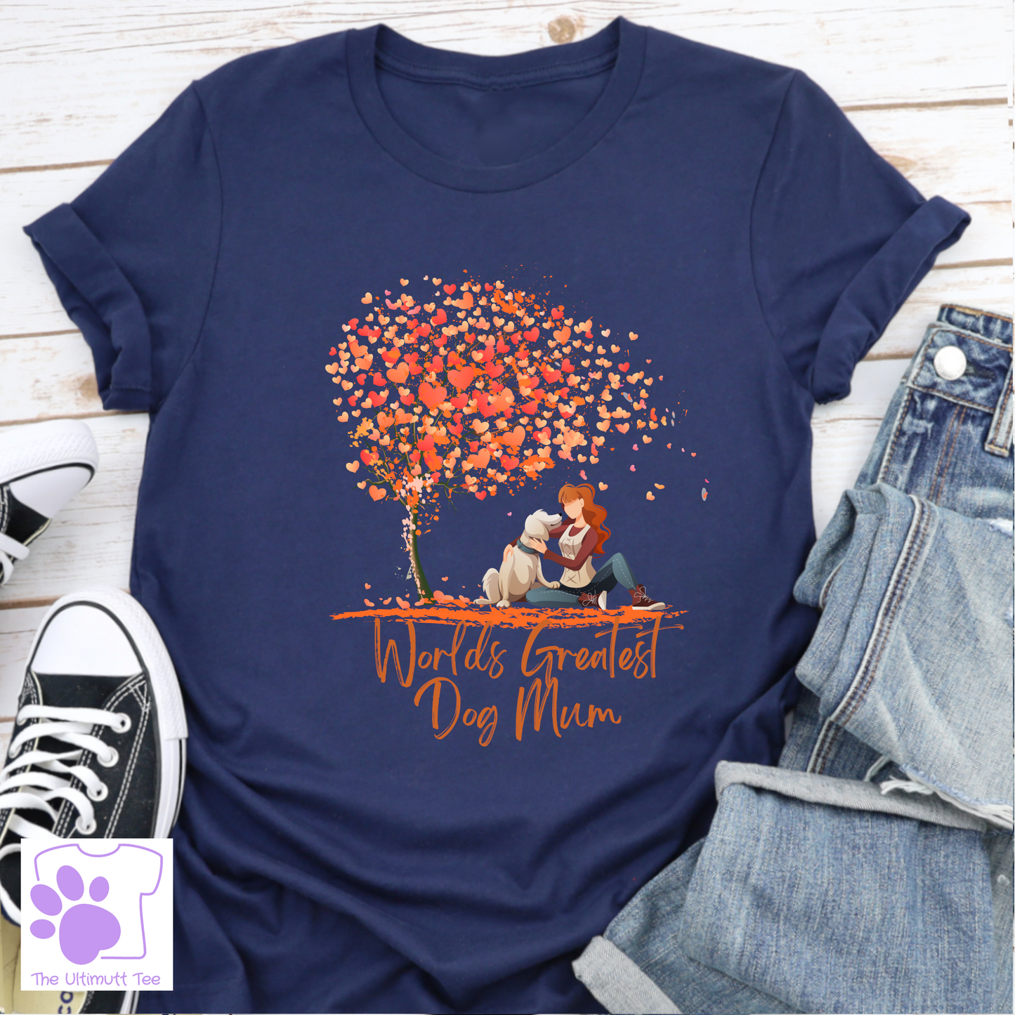 Dog Mum Tshirt Love Heart Shirt Dog Lover T shirt Gift For Mother's Day