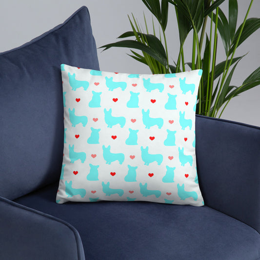 Corgi Love Pattern Dog Lover Throw Pillow