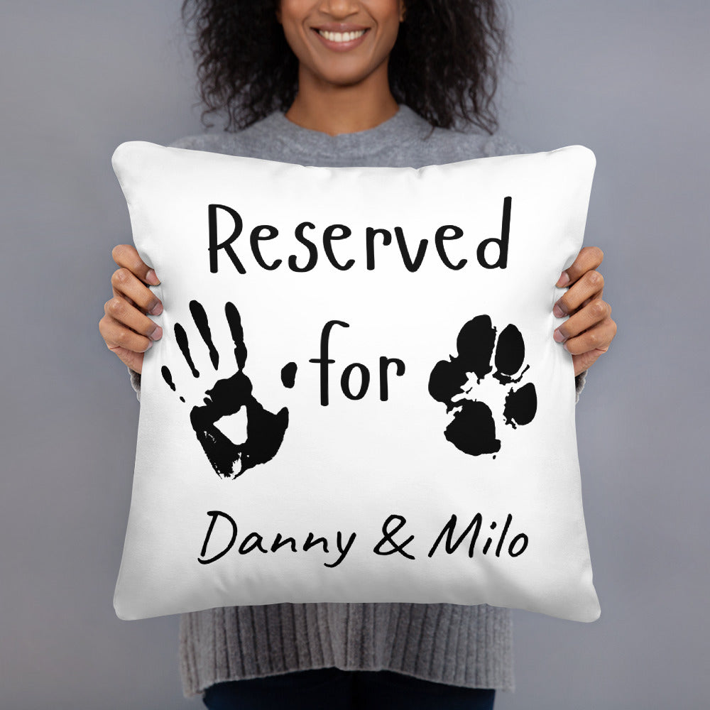 Personalised Reserved For Dog Lover Custom Dog Owner Name Paw Print Throw Pillow