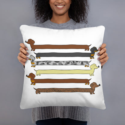 Dachshunds Breed Colours Dog Lover Throw Pillow