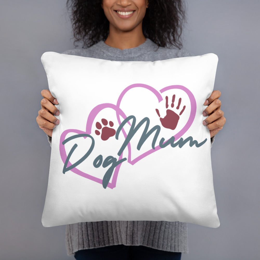 Dog Mum Love Heart Dog Lover Throw Pillow