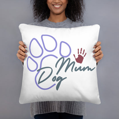 Dog Mum Paw Print Dog Lover Throw Pillow