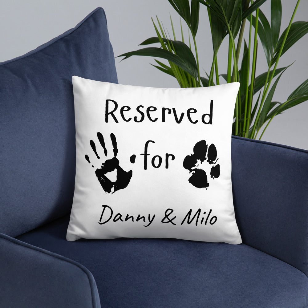 Personalised Reserved For Dog Lover Custom Dog Owner Name Paw Print Throw Pillow