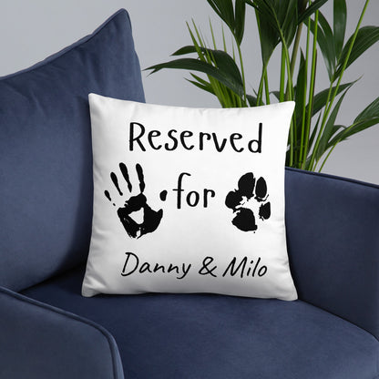 Personalised Reserved For Dog Lover Custom Dog Owner Name Paw Print Throw Pillow