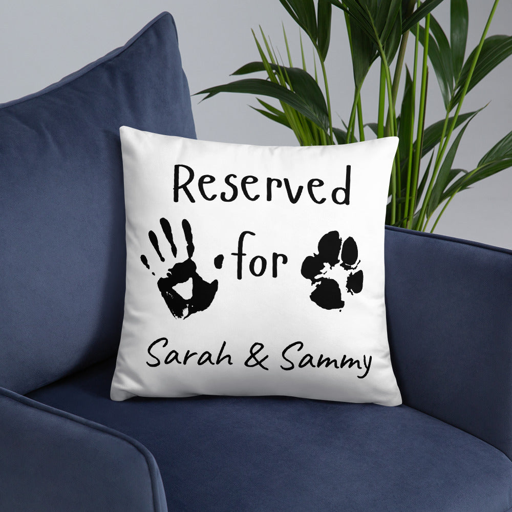 Personalised Reserved For Dog Lover Custom Dog Owner Name Paw Print Throw Pillow