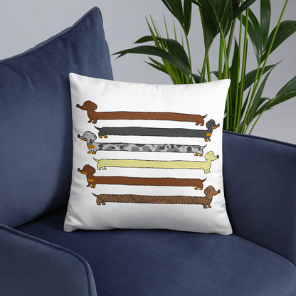 Dachshunds Breed Colours Dog Lover Throw Pillow