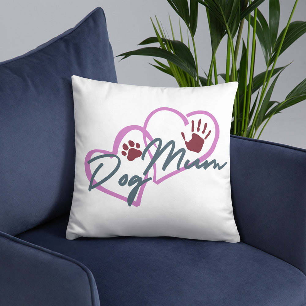 Dog Mum Love Heart Dog Lover Throw Pillow