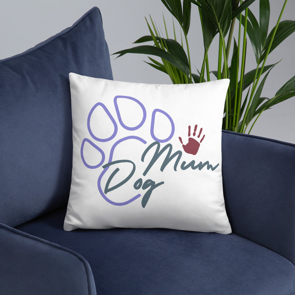 Dog Mum Paw Print Dog Lover Throw Pillow