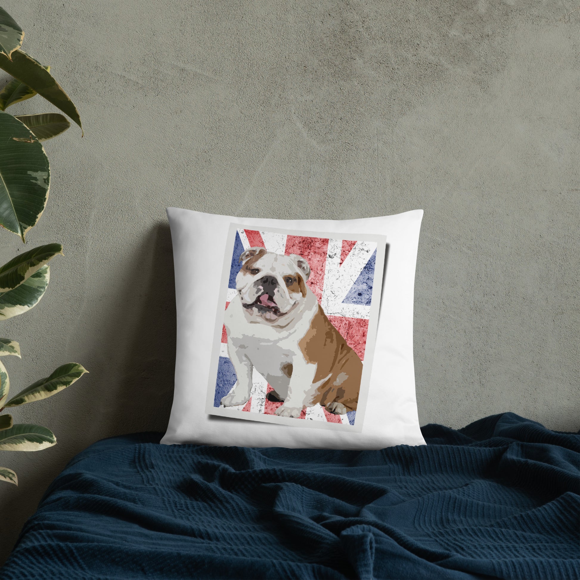 British Bulldog Dog Lover Throw Pillow Cushion Dog Owner Gift