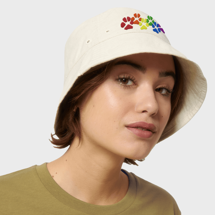 Rainbow Paw Prints Dog Lover Bucket Hat