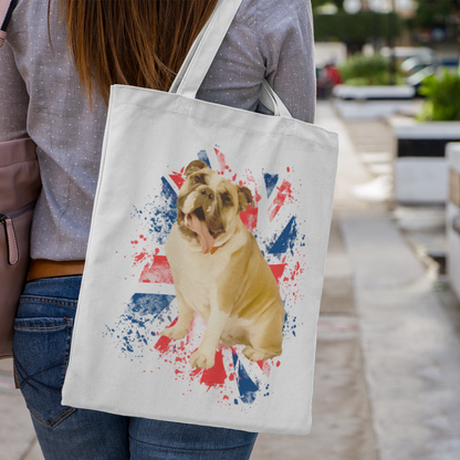 British Bulldog Dog Lover Tote Shoulder Bag Vegan Tote