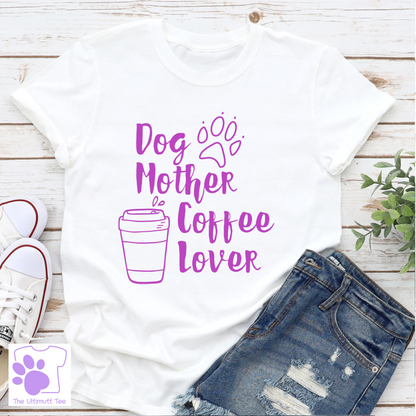 Paw print dog mother coffee lover white tshirt