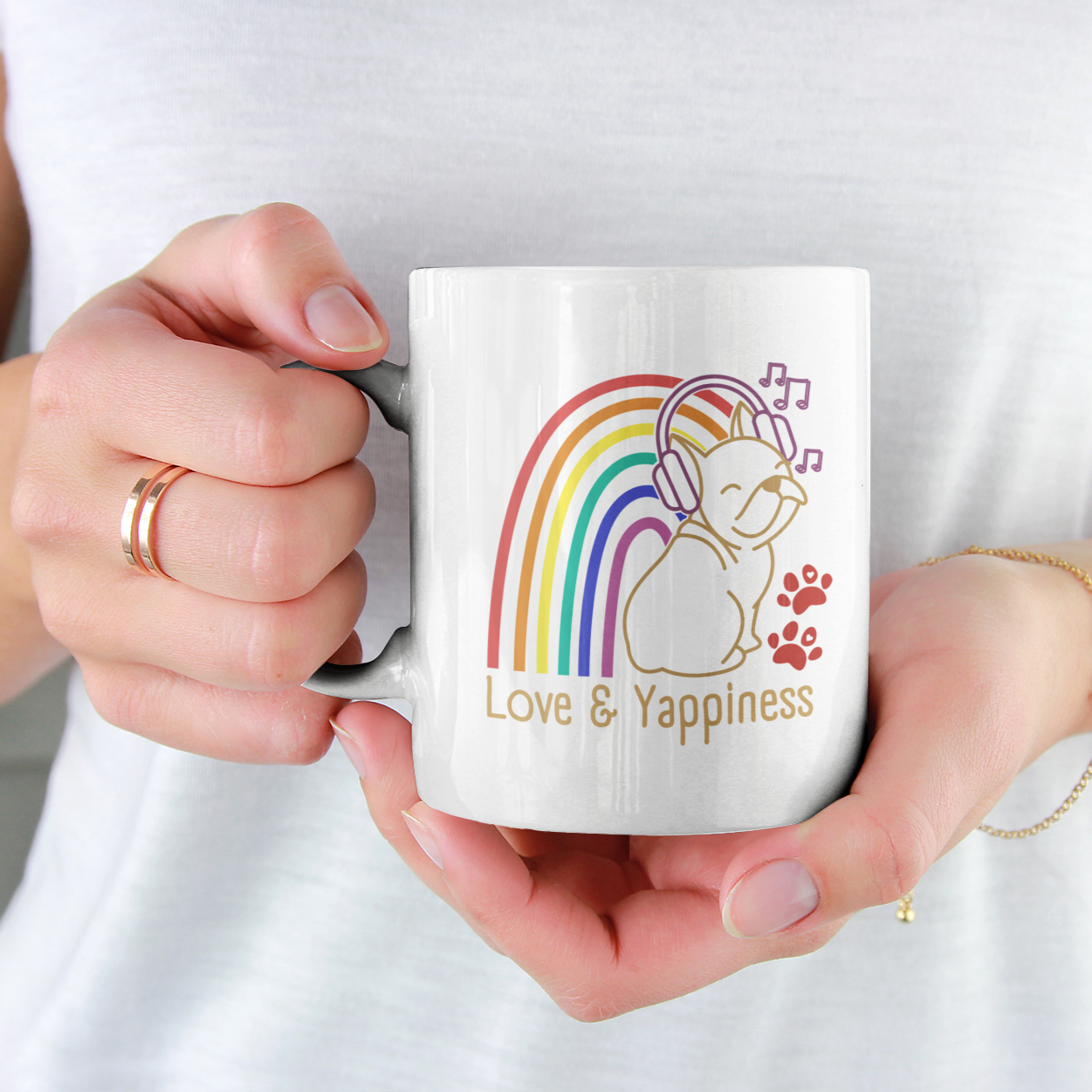 Cute Puppy Coffee Mug Dog Lover Rainbow Pride Dog Lover Gift Dog Coffee Mug