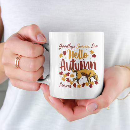 Autumn Leaves Coffee Mug Dog Lover Mug Autumn Dog Owner Gift