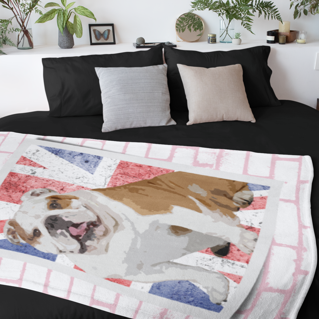 British Bulldog Dog Lover Throw Blanket Dog Owner Gift