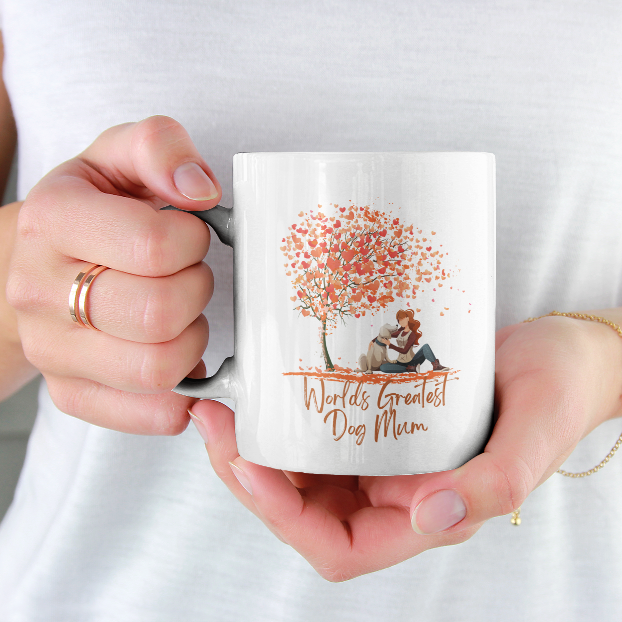 World's Greatest Dog Mum Love Heart Tree Dog Lover 11oz Coffee Mug