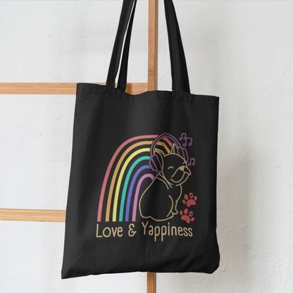 Love And Yappiness Rainbow Puppy Pride Dog Lover Tote Shoulder Bag