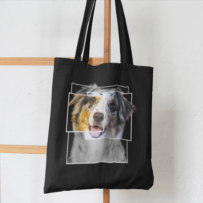 Australian Shepherd Abstract Art Dog Lover Tote Shoulder Bag Vegan Tote