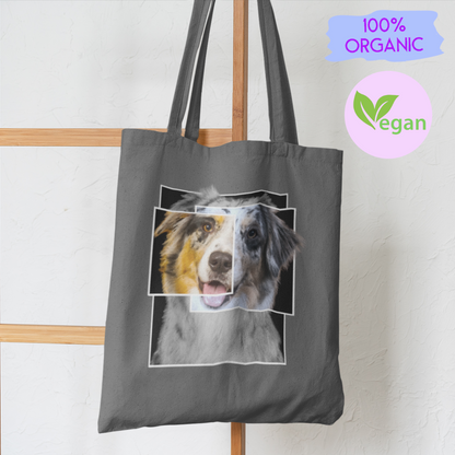 Australian Shepherd Abstract Art Dog Lover Tote Shoulder Bag Vegan Tote